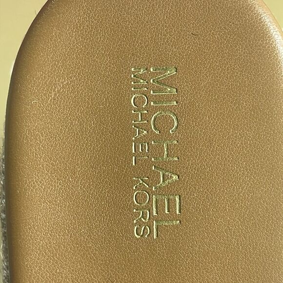 Michael Kors Women's SIDNEY MID Wedge Sandals, MK SIG SEMI LUX, Size 9 M, Brown - Picture 9 of 11